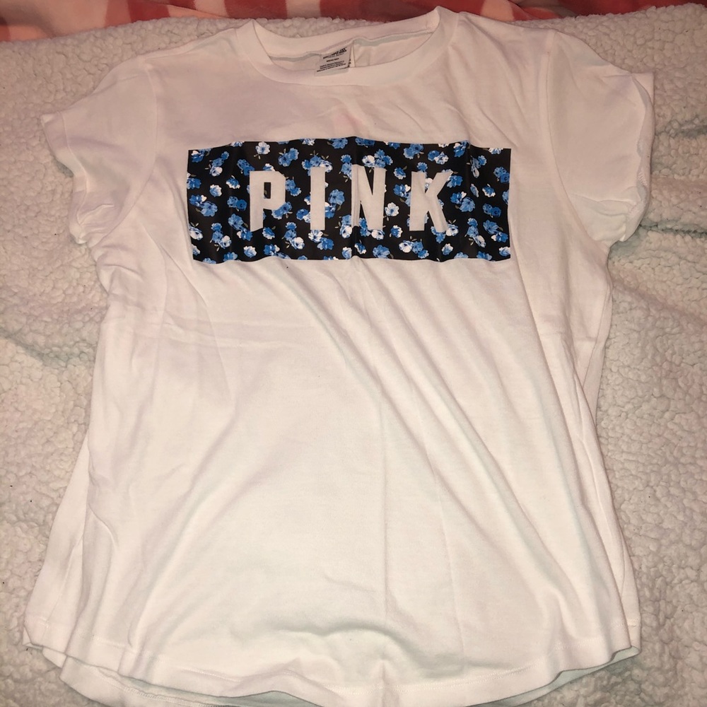 PINK Floral Graphic Short Sleeve Tee